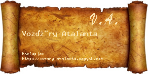 Vozáry Atalanta névjegykártya